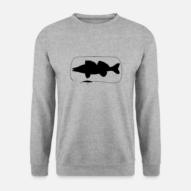 Zandermit Wobbler - Unisex Pullover - Weißgrau meliert
