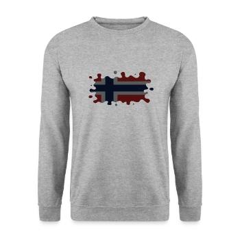 Norway Norway Flag Scandinavia Norden Tor Viking - Unisex Sweatshirt - salt & pepper - Front - Alina (178cm) & Michal (187cm)