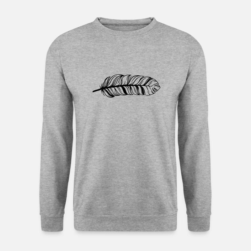 Feder - Unisex Pullover - Weißgrau meliert