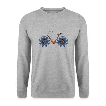 Bike - Unisex Sweatshirt - salt & pepper - Front - Alina (178cm) & Michal (187cm)