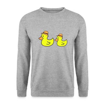 Chapeau de canard - Sweat-shirt Unisexe - gris chiné - Devant - Alina (178cm) & Michal (187cm)