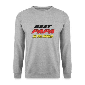 Best PAPA in the world - Sweat-shirt Unisexe - gris chiné - Devant - Alina (178cm) & Michal (187cm)