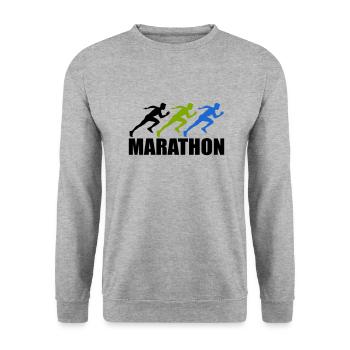 marathon - Unisex Sweatshirt - salt & pepper - Front - Alina (178cm) & Michal (187cm)