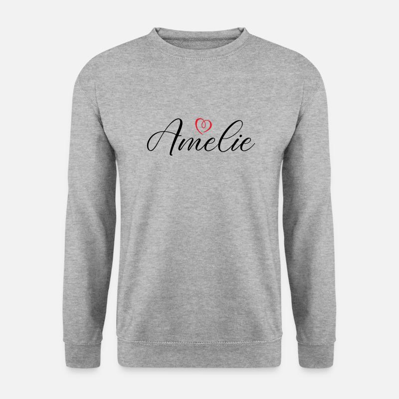 amelie name herz - Unisex Pullover - Weißgrau meliert