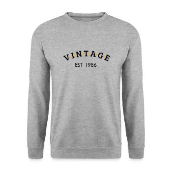 Vintage is 1986 - Unisex Sweatshirt - salt & pepper - Front - Alina (178cm) & Michal (187cm)