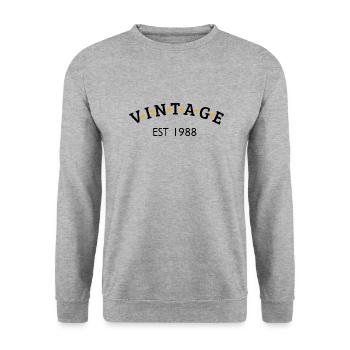 Vintage is 1988 - Unisex Sweatshirt - salt & pepper - Front - Alina (178cm) & Michal (187cm)