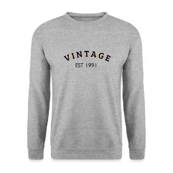Vintage is 1991 - Unisex Sweatshirt - salt & pepper - Front - Alina (178cm) & Michal (187cm)