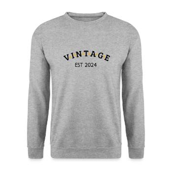Jahrgang ist 2024 - Unisex Pullover - Weißgrau meliert - Vorne - Alina (178cm) & Michal (187cm)