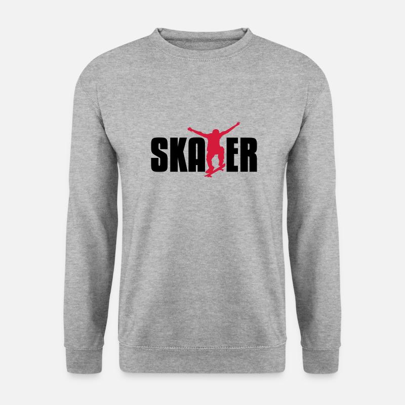 skater - Unisex Pullover - Weißgrau meliert