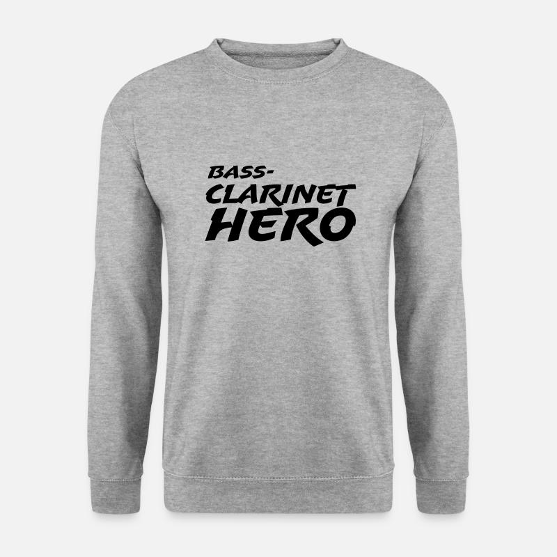 Bass Clarinet Hero - Unisex Pullover - Weißgrau meliert