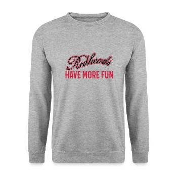 Redheads Have More Fun 3 - Unisex Pullover - Weißgrau meliert - Vorne - Alina (178cm) & Michal (187cm)