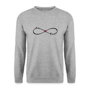 meilleurs amis pour toujours BFF Meilleurs amis Infinity 8 - Sweat-shirt Unisexe - gris chiné - Devant - Alina (178cm) & Michal (187cm)