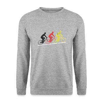 Allemagne Vélo Vélo Bicycle - Sweat-shirt Unisexe - gris chiné - Devant - Alina (178cm) & Michal (187cm)