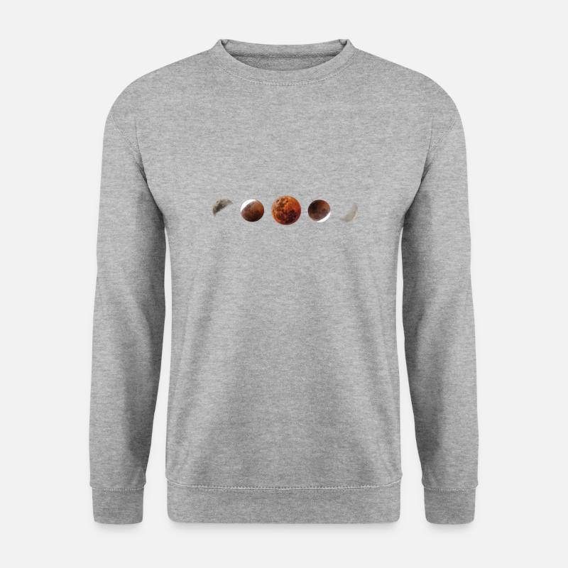 Mondphase - Unisex Pullover - Weißgrau meliert