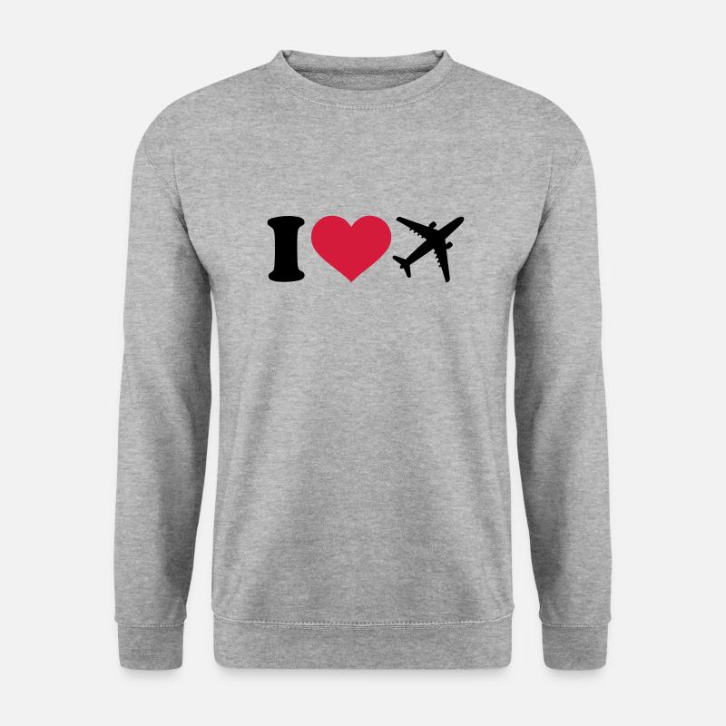 Flugzeug - Unisex Pullover - Weißgrau meliert