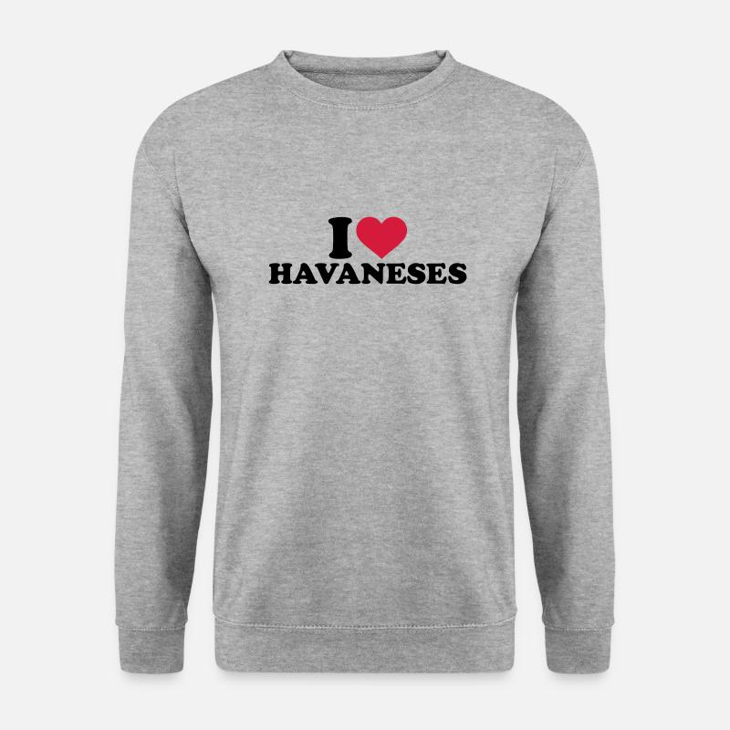 Havaneser - Unisex Pullover - Weißgrau meliert
