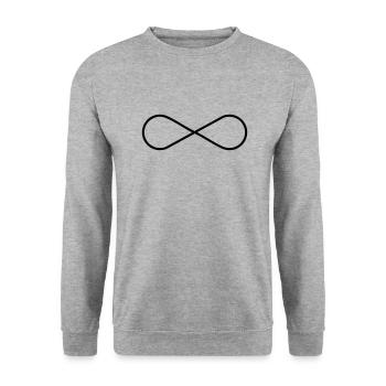 Unendlich Symbol - Unendlichkeit - Unisex Pullover - Weißgrau meliert - Vorne - Alina (178cm) & Michal (187cm)