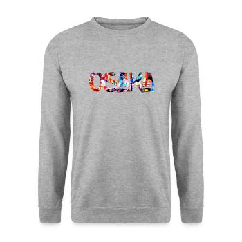Voyage en Asie dans la ville d'Osaka au Japon - Sweat-shirt Unisexe - gris chiné - Devant - Alina (178cm) & Michal (187cm)