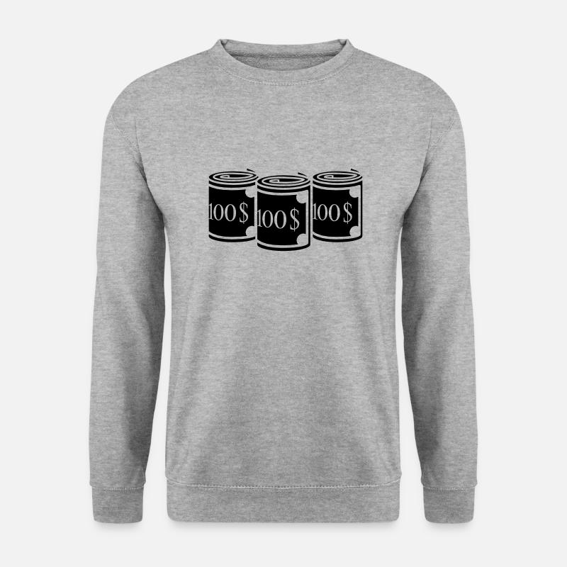 Drei 100 Dollar - Unisex Pullover - Weißgrau meliert