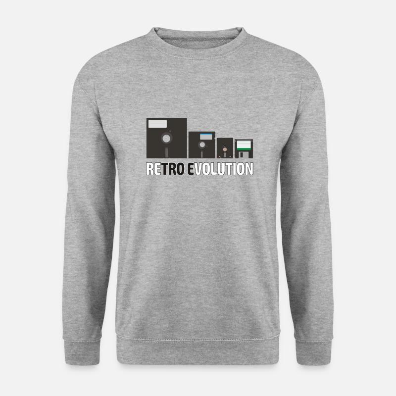 Diskettedisk (4) - Unisex sweater - hvidgrå meleret