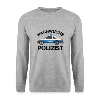 Nachwuchs polizist Geschenk Polizei - Unisex Pullover - Weißgrau meliert - Vorne - Alina (178cm) & Michal (187cm)