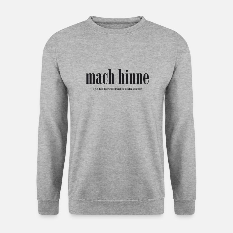 Mach Hinne - Unisex Pullover - Weißgrau meliert