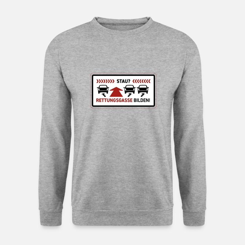 Rettungsgasse bilden! Aufkleber fürs Auto! - Unisex Pullover - Weißgrau meliert