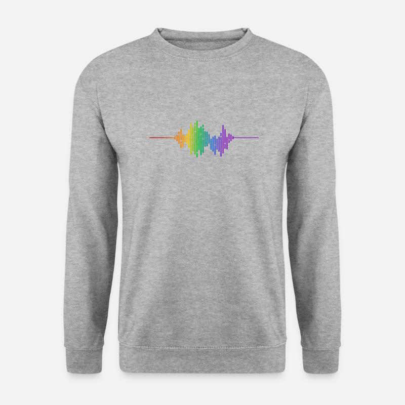 Regenbogen-Schallwelle - Unisex Pullover - Weißgrau meliert