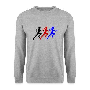 Runners - Unisex Sweatshirt - salt & pepper - Front - Alina (178cm) & Michal (187cm)