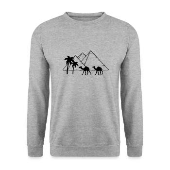 Pyramides Camel Palms - Egypte - Sweat-shirt Unisexe - gris chiné - Devant - Alina (178cm) & Michal (187cm)