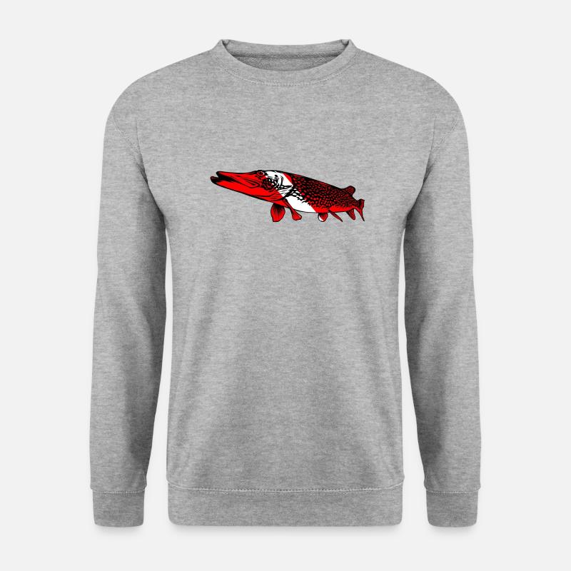 Hecht von Scuba.Style - Unisex Pullover - Weißgrau meliert