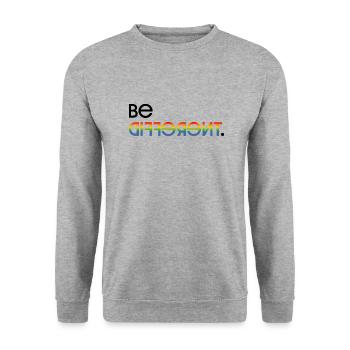 Soyez différent LGBT lgbtqi queer - Sweat-shirt Unisexe - gris chiné - Devant - Alina (178cm) & Michal (187cm)
