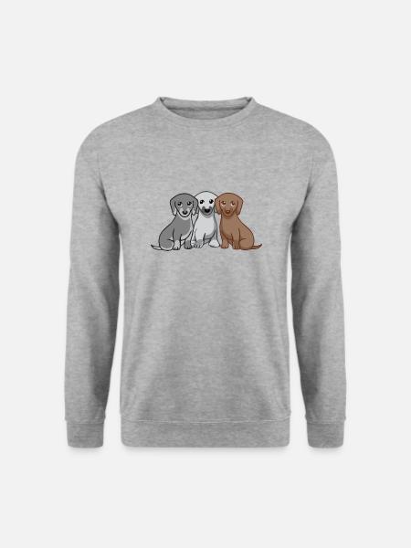 Drei Hunde - Unisex Pullover - Weißgrau meliert