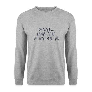 lustiger Spruch Schrift verrgessen Sommer Sonne - Unisex Pullover - Weißgrau meliert - Vorne - Alina (178cm) & Michal (187cm)