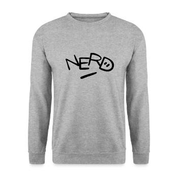 NERD - Unisex Pullover - Weißgrau meliert - Vorne - Alina (178cm) & Michal (187cm)