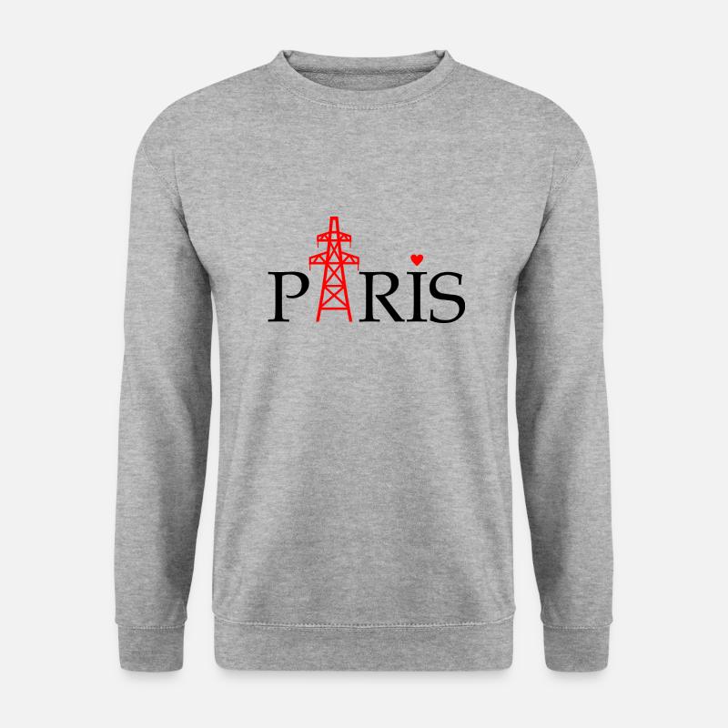 Paris - Unisex Pullover - Weißgrau meliert