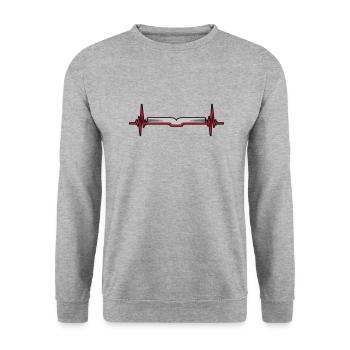 Livre de pages de fréquence de fréquence de pouls - Sweat-shirt Unisexe - gris chiné - Devant - Alina (178cm) & Michal (187cm)