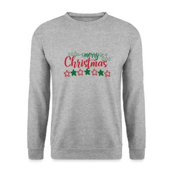 Merry Christmas - Unisex Sweatshirt - salt & pepper - Front - Alina (178cm) & Michal (187cm)
