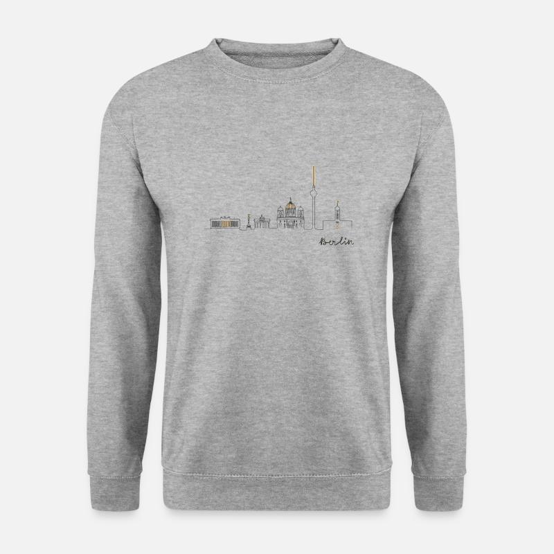Skyline Berlin - Unisex Pullover - Weißgrau meliert