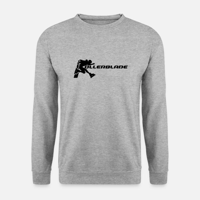 rollerblader silhouette schwarz - Unisex Pullover - Weißgrau meliert
