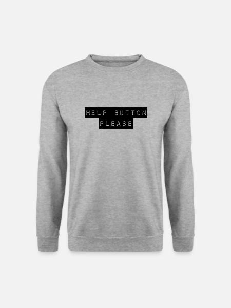 T-Shirt "Help Button please" - Unisex Pullover - Weißgrau meliert