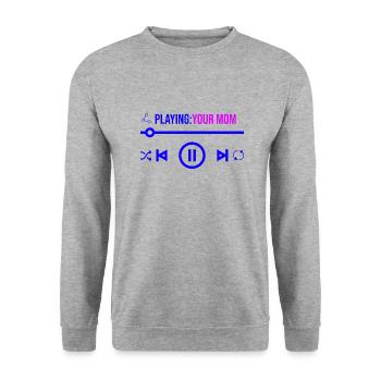 Deine Mutter spielen - Unisex Pullover - Weißgrau meliert - Vorne - Alina (178cm) & Michal (187cm)
