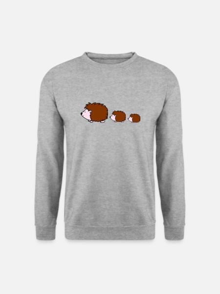 igel family - Unisex Pullover - Weißgrau meliert