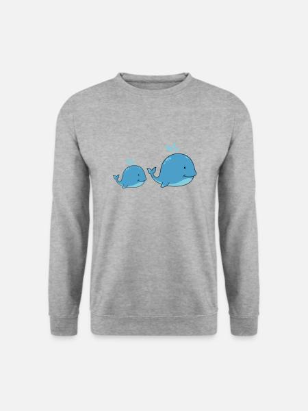 süsser wale - Unisex Pullover - Weißgrau meliert