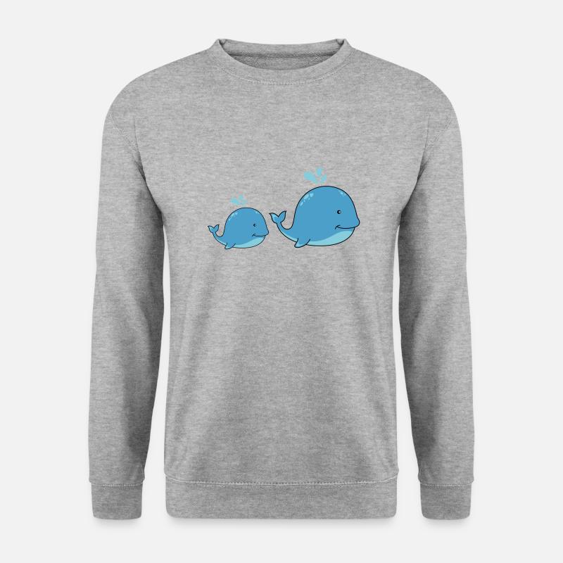 süsser wale - Unisex Pullover - Weißgrau meliert