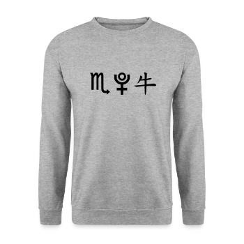 Scorpion Pluton Buffle - Sweat-shirt Unisexe - gris chiné - Devant - Alina (178cm) & Michal (187cm)