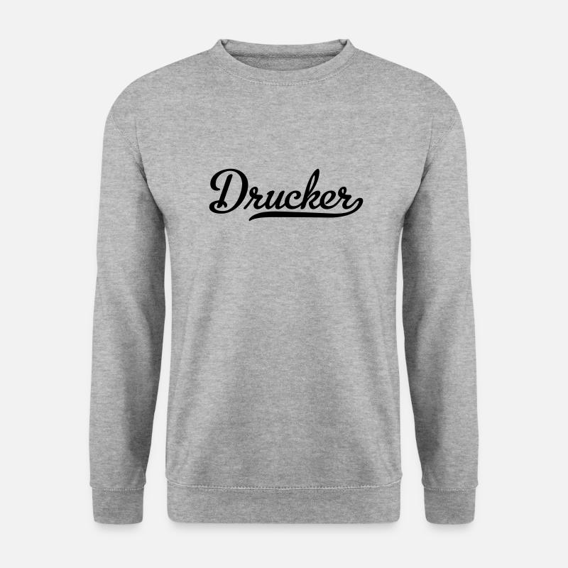 DRUCKER - Unisex Pullover - Weißgrau meliert