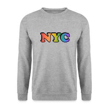 Gay NYC - Unisex Sweatshirt - salt & pepper - Front - Alina (178cm) & Michal (187cm)