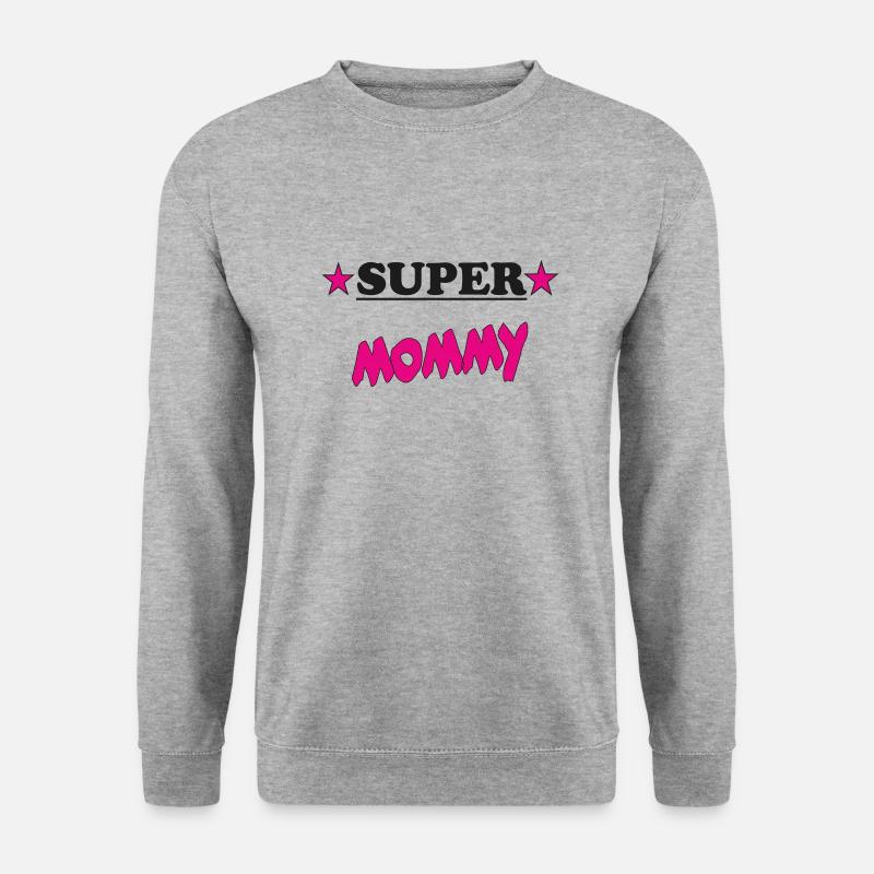 SUPER MAMA - Unisex Pullover - Weißgrau meliert