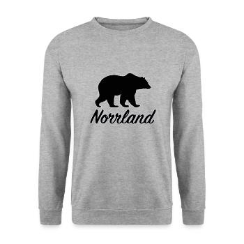 Norrland Bär Sverige Nordschweden Schweden - Unisex Pullover - Weißgrau meliert - Vorne - Alina (178cm) & Michal (187cm)